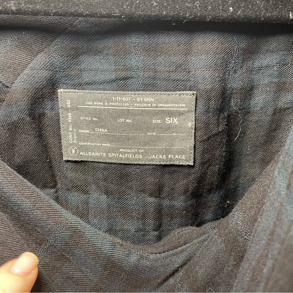 All saints women’s Black Green Checked tartan spitalfield limski dress in US 6 - Picture 3 of 5